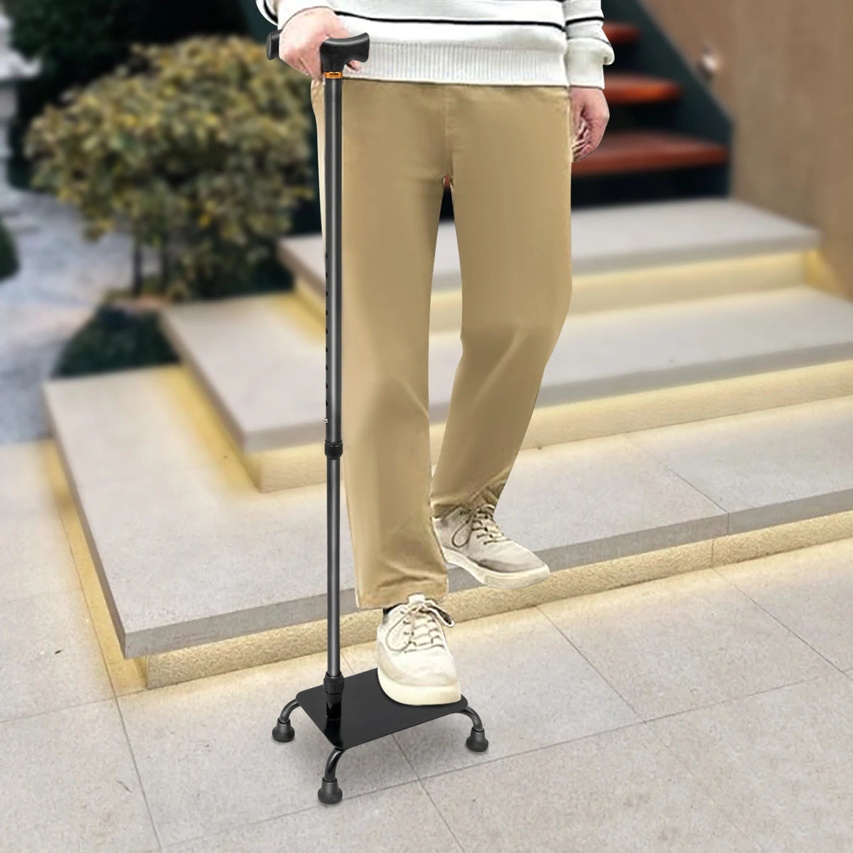 2-in-1 Stair Climbing Walking Cane – Adjustable 85–105cm Support Stick for Seniors.