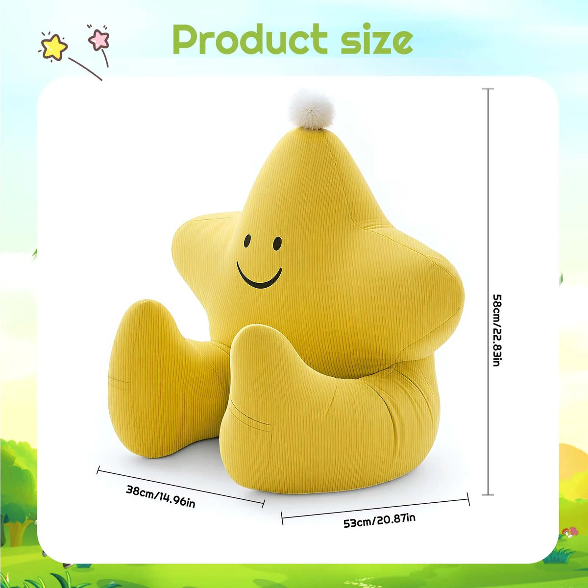 Kids & Teens Reading Pillow with Backrest & Armrests – Large Support Cushion for Bed, Gaming & Relaxing.