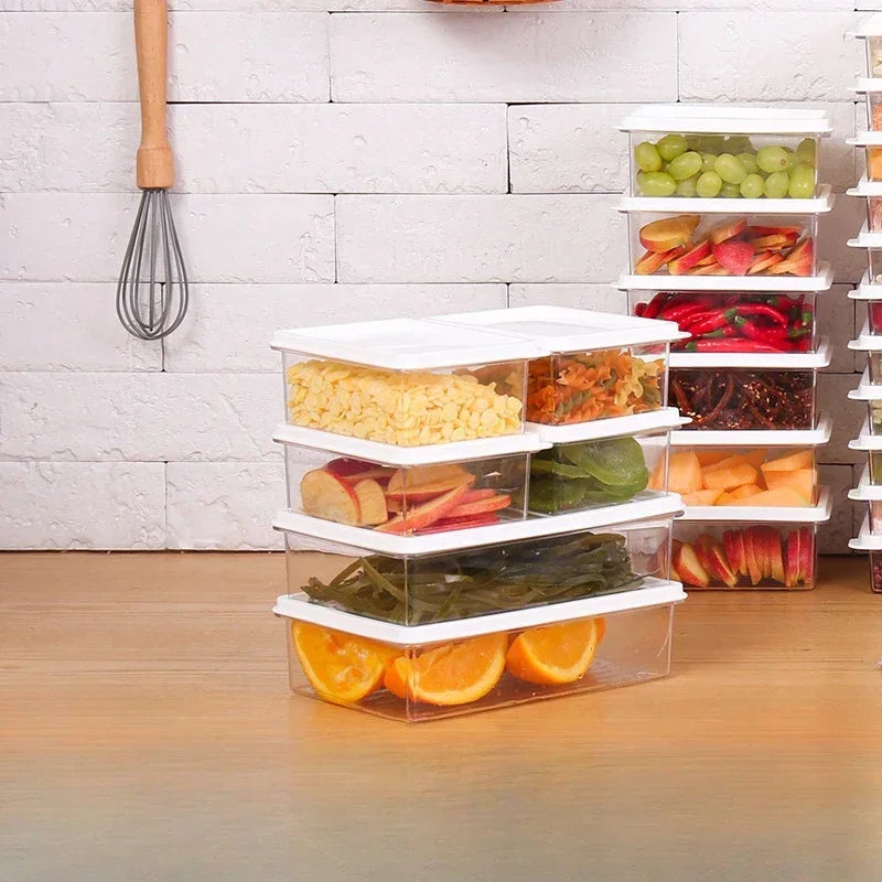Transparent Refrigerator Storage Box – Food, Meat & Vegetable Fresh-Keeping Container with Lid.