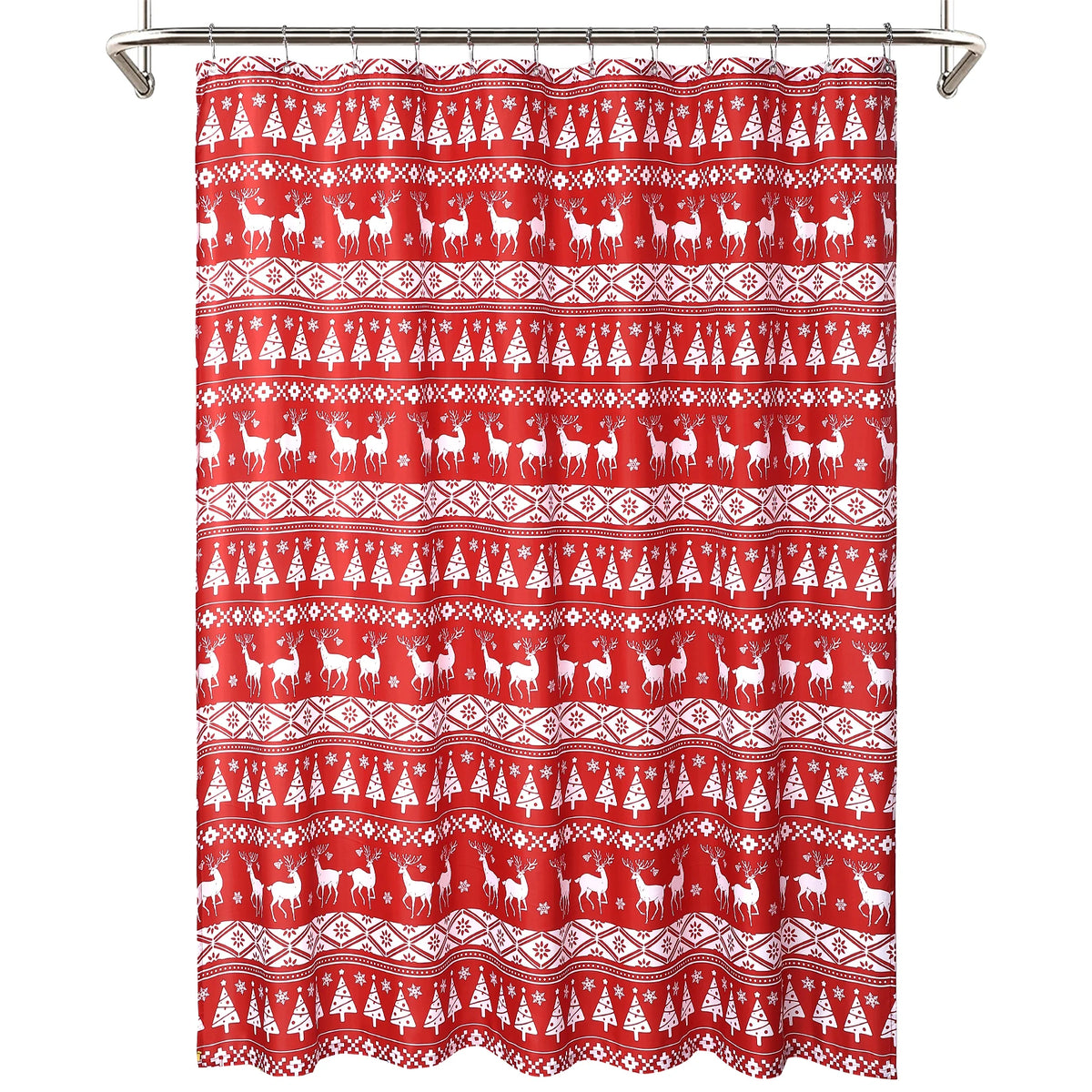 Christmas Shower Curtain – Waterproof Bathroom Curtain with Christmas Décor.