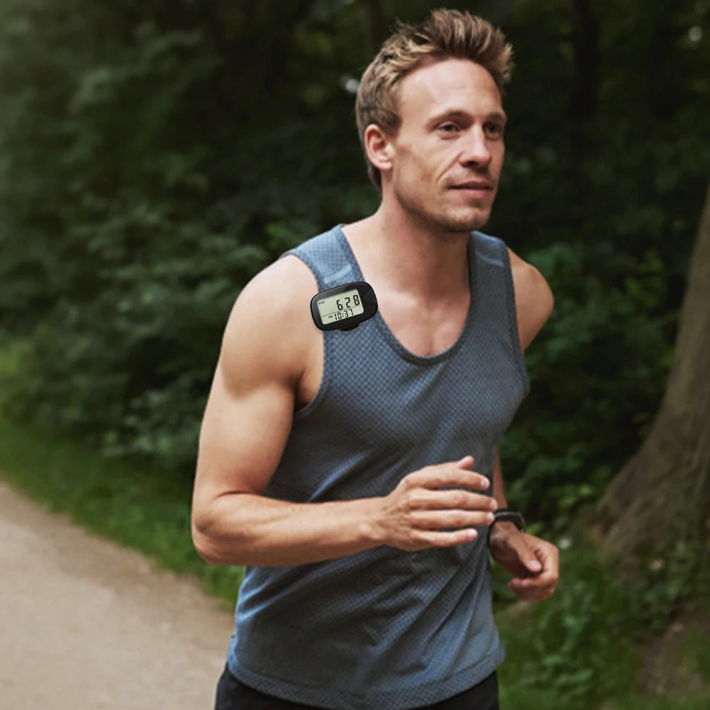 Clip-On Walking Pedometer – Portable Step Counter with LCD Display for Walking & Running.