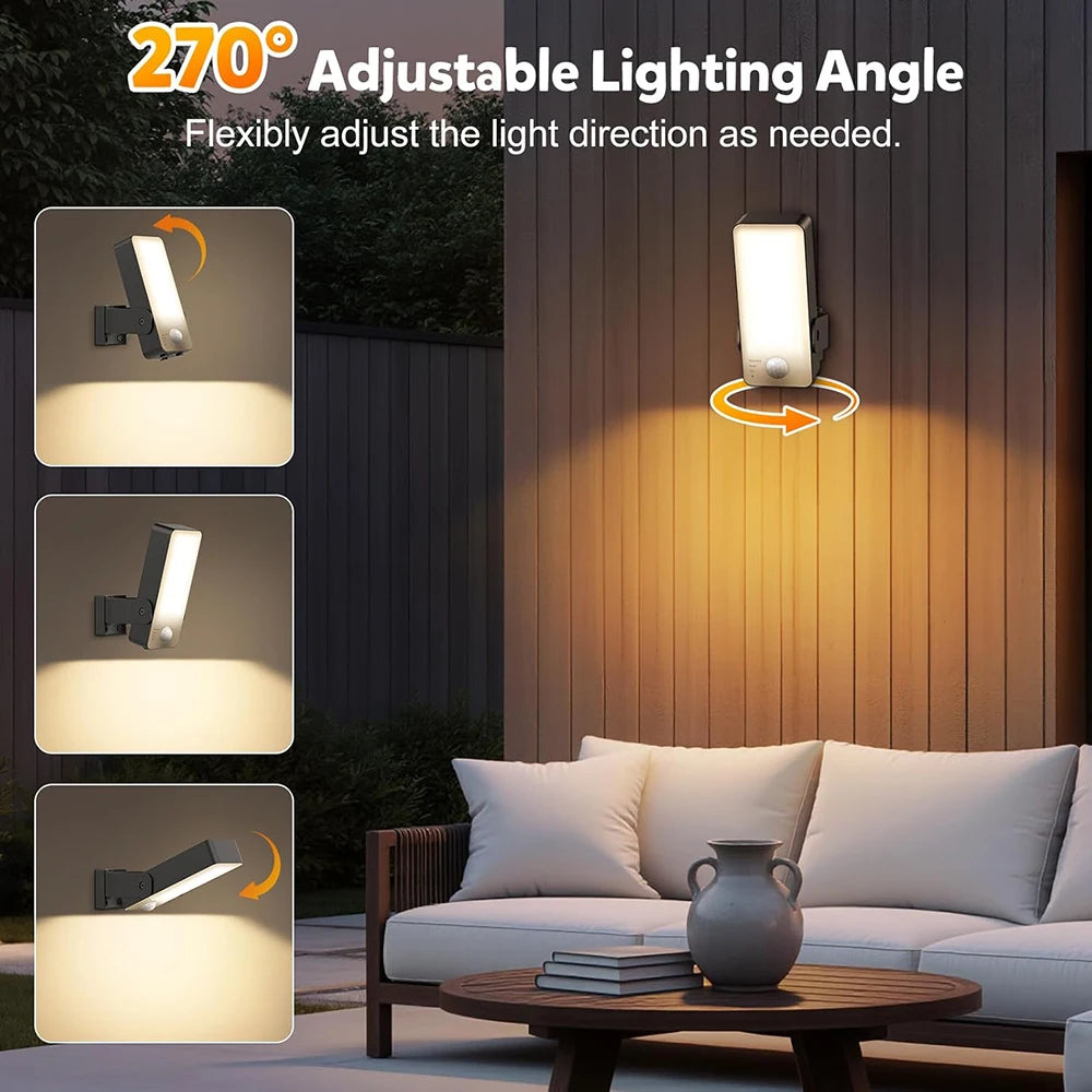 Wireless PIR Motion Sensor Wall Light – USB Rechargeable LED Lamp.