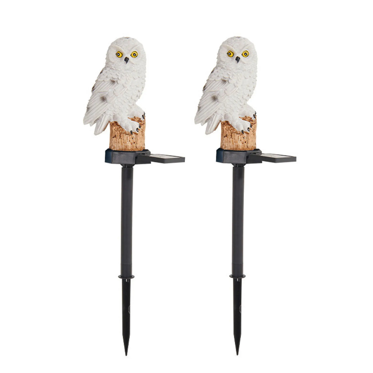 2-Pack Solar Owl Garden Lights – Outdoor LED Lawn Stake Lamps for Courtyard & Garden Décor.
