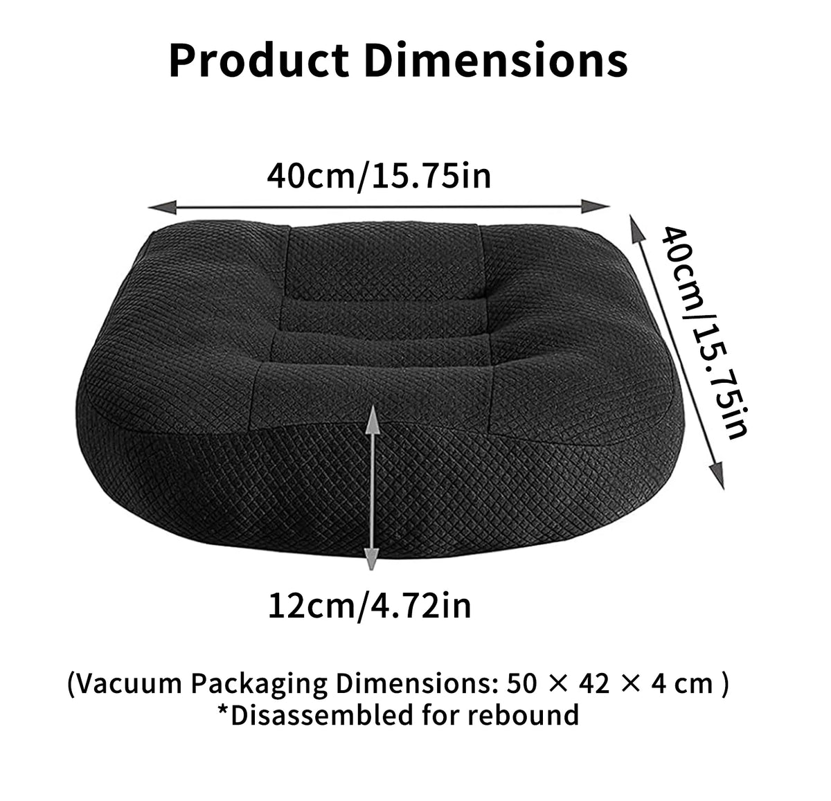 Extra-Large Memory Foam Seat Cushion – Firm Support Chair Pad for Office Chair, Recliner, Wheelchair & Car.