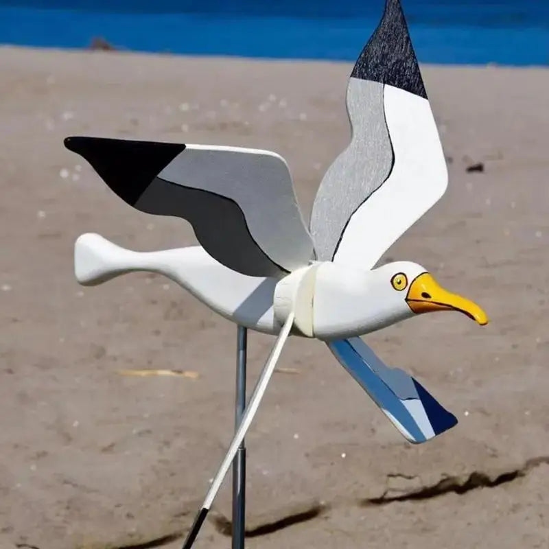 Seagull Bird Wind Spinner with Stake – Outdoor Garden & Yard Decoration.