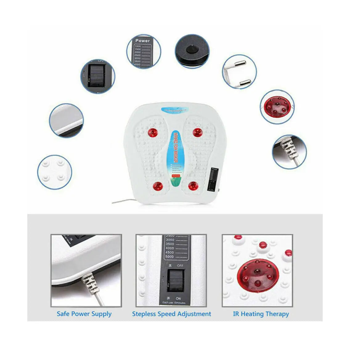 Infrared Heated Foot Massage Mat – Vibrating Acupoint Foot Massager.