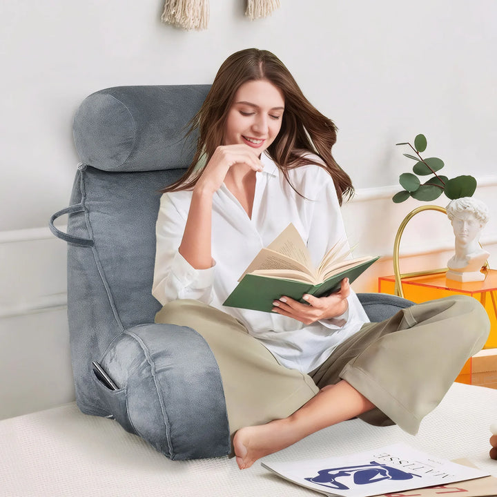 Reading Cushion for Bed and Sofa, Reading Cushion with Backrest for Adults, Seat Cushion with Backrest, Back Support, Suitable for Watching TV, Reading and Playing with Mobile Phones in Bed