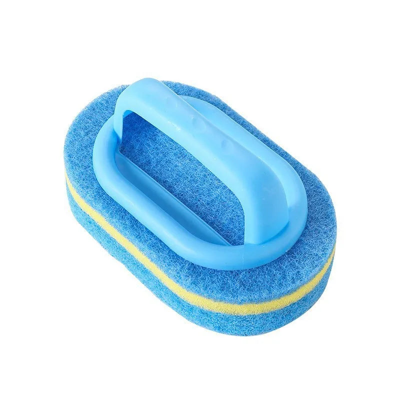 Magic Cleaning Sponge Brush – Multi-Purpose Kitchen, Bathroom & Toilet Scrubber with Handle for Glass, Tiles, Ceramic & Windows.