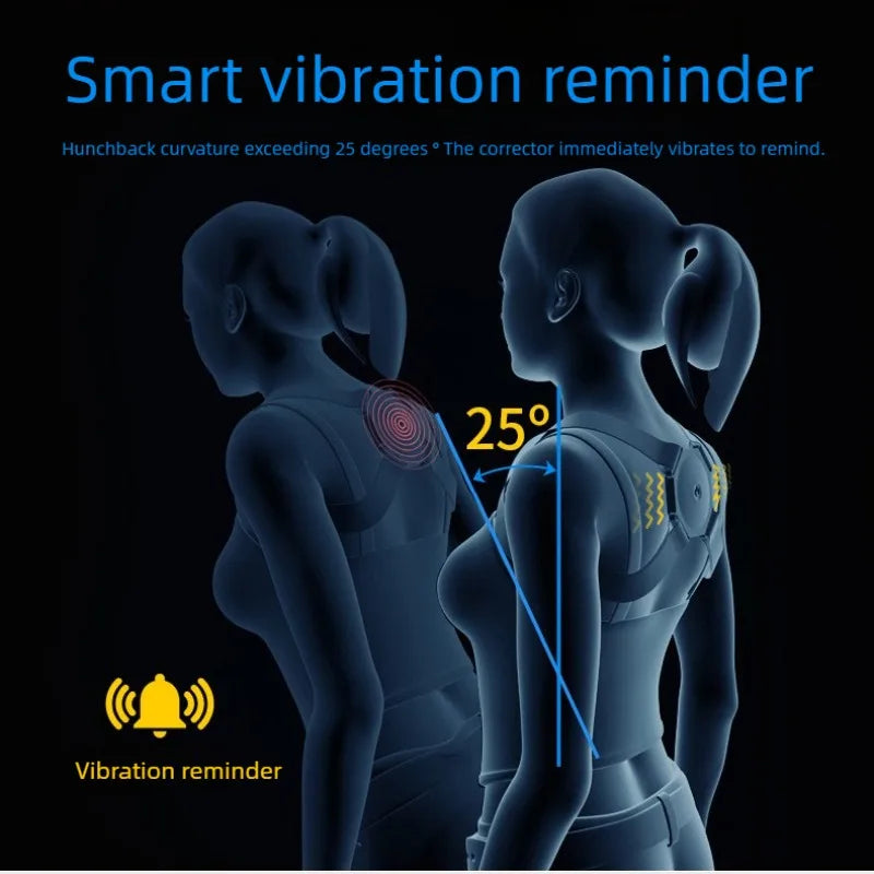 Smart Posture Corrector with Vibration Reminder – Adjustable Back Support Belt for Adults & Kids, Home & Office.