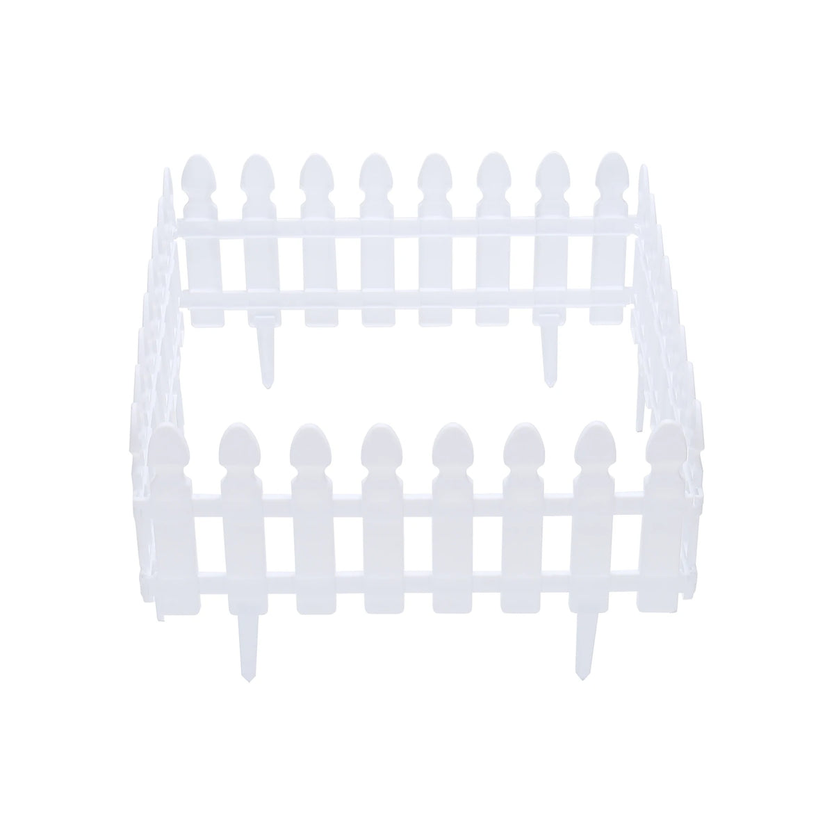 Plastic Picket Garden Fence Path Border, Set of 4