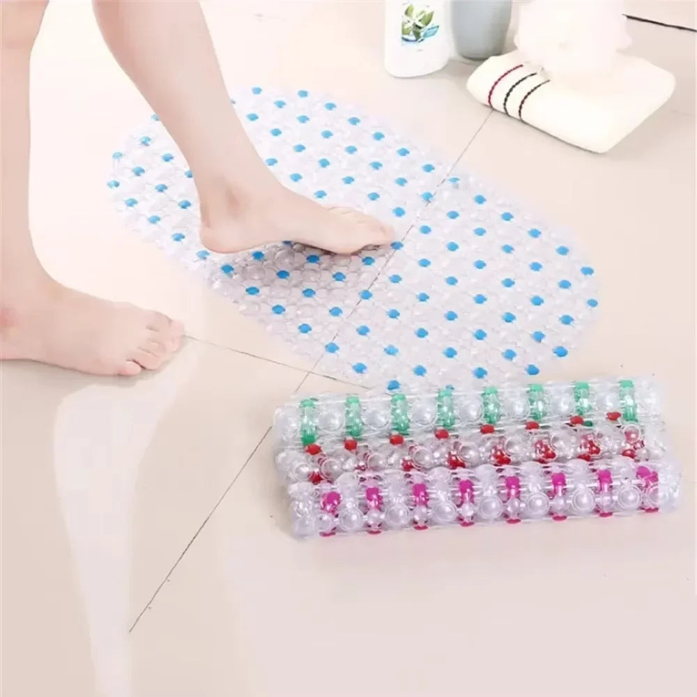 Anti-Slip Bath Mat – Soft Shower & Massage Floor Rug with Suction Cups.