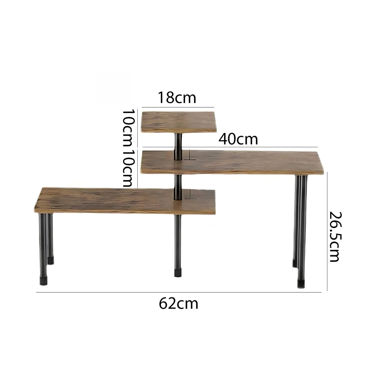 3-Tier Corner Shelf with Metal Frame – Space-Saving Countertop Organizer.