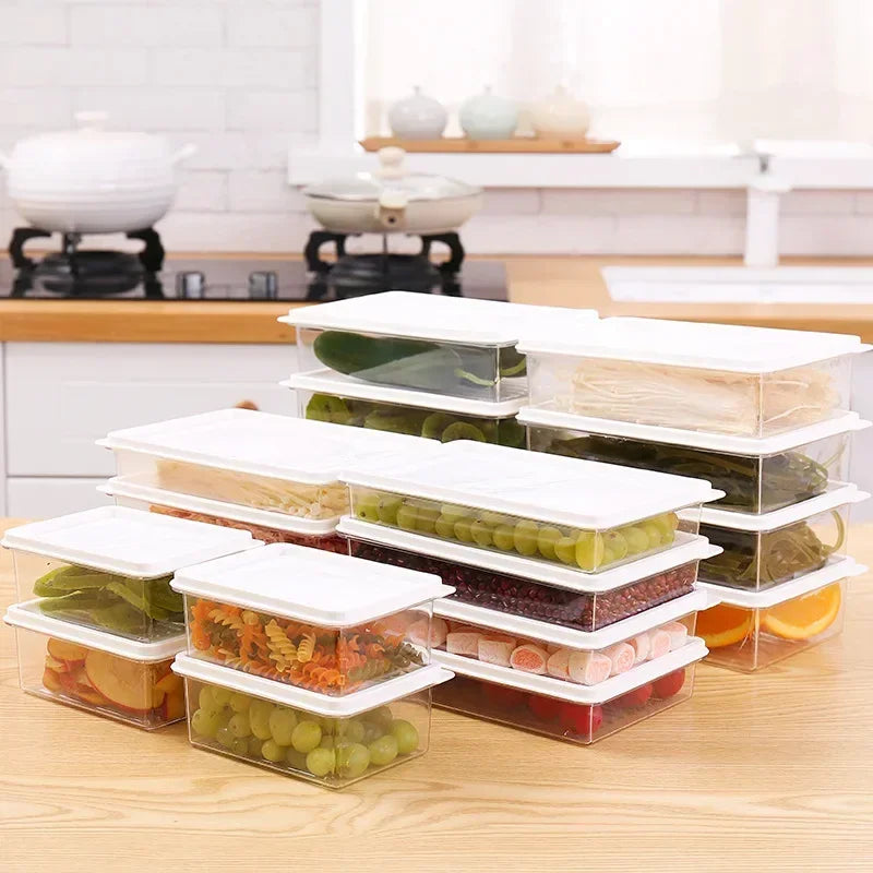 Transparent Refrigerator Storage Box – Food, Meat & Vegetable Fresh-Keeping Container with Lid.