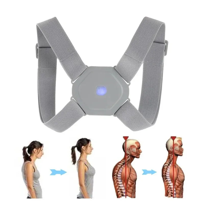 Smart Posture Corrector with Vibration Reminder – Adjustable Back Support Belt for Adults & Kids, Home & Office.