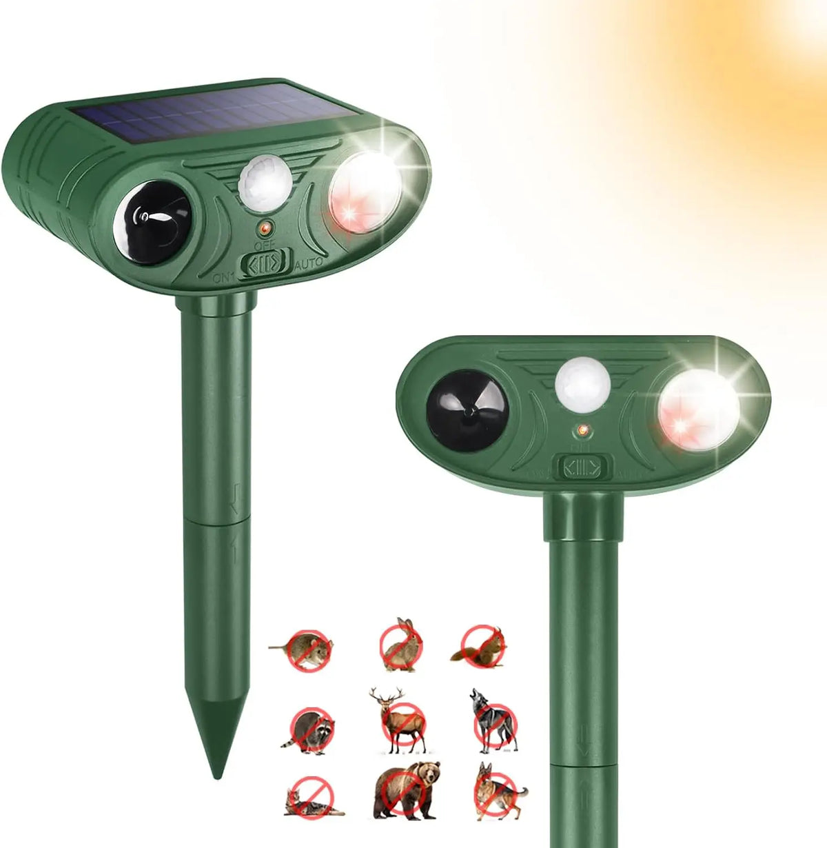 Ultrasonic Animal Repeller with Motion Sensor.
