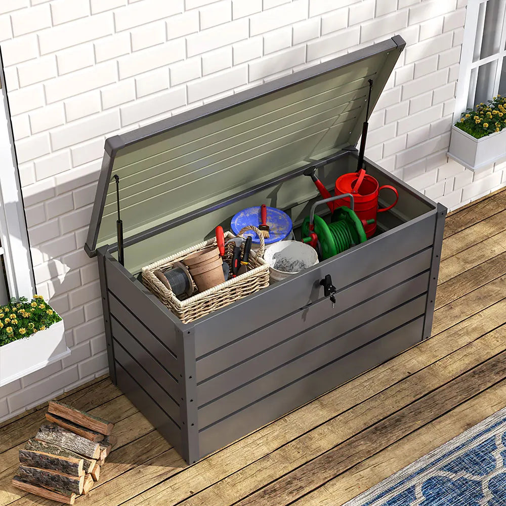 Weather-Resistant Resin Deck Storage Box – Outdoor Patio & Garden Storage.