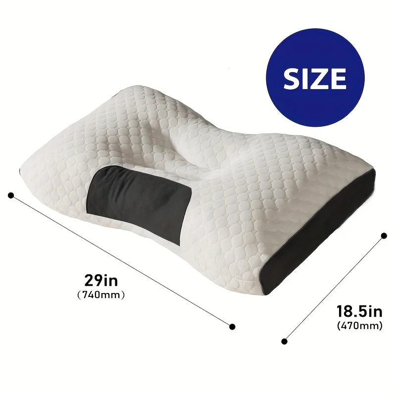 2-Pack Ergonomic Massage Neck Pillows – Adjustable Contour Support with Removable Washable Covers.