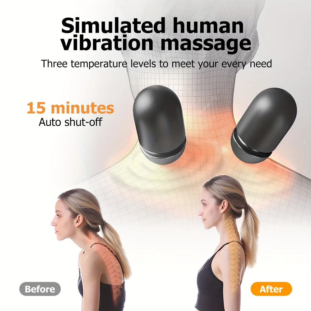 Electric Neck Massager Pillow – Heated Vibration Cervical Support Cushion.