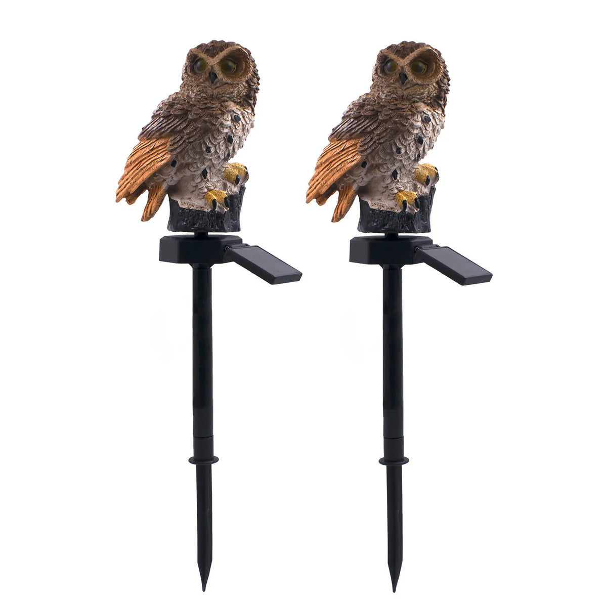 2-Pack Solar Owl Garden Lights – Outdoor LED Lawn Stake Lamps for Courtyard & Garden Décor.