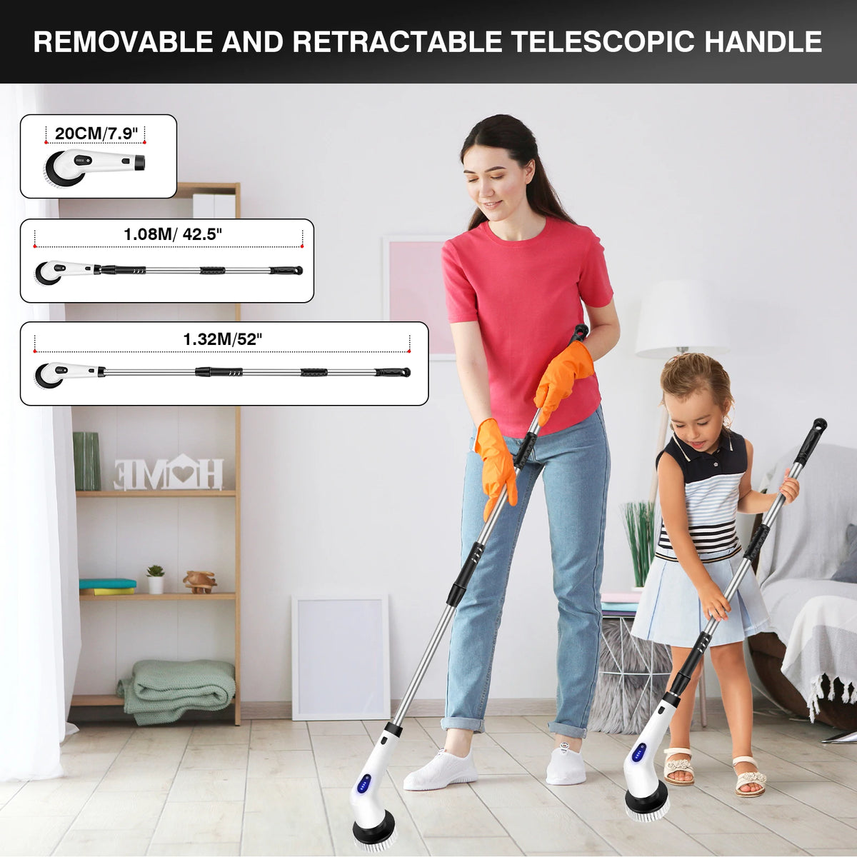 DayPlus 10-in-1 Cordless Electric Spin Scrubber – Multifunctional Rotary Cleaning Brush for Bathroom, Kitchen & Home.