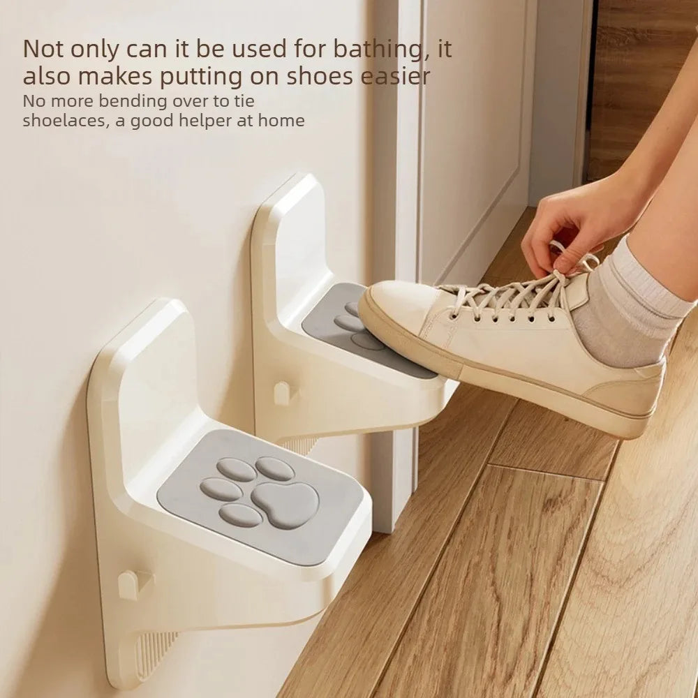 No-Drill Wall-Mounted Shower Foot Rest – Anti-Slip Shaving Leg Aid, Sturdy Bathroom Foot Pedal.