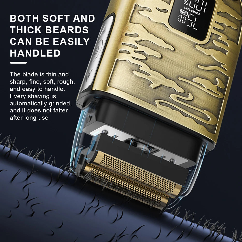 Professional Electric Head Shaver for Bald Men – Cordless 2-Foil Razor with Beard Trimmer, Waterproof & Rechargeable.