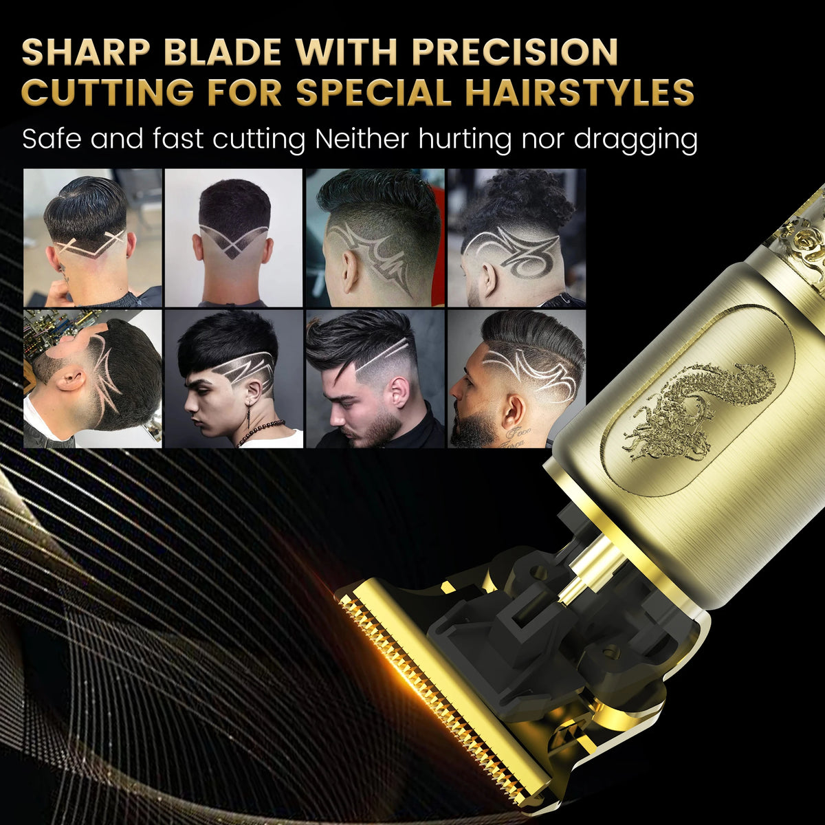 Men’s Professional Hair & Beard Trimmer – Cordless Contour Clipper with LED Display, USB-C Rechargeable Razor.