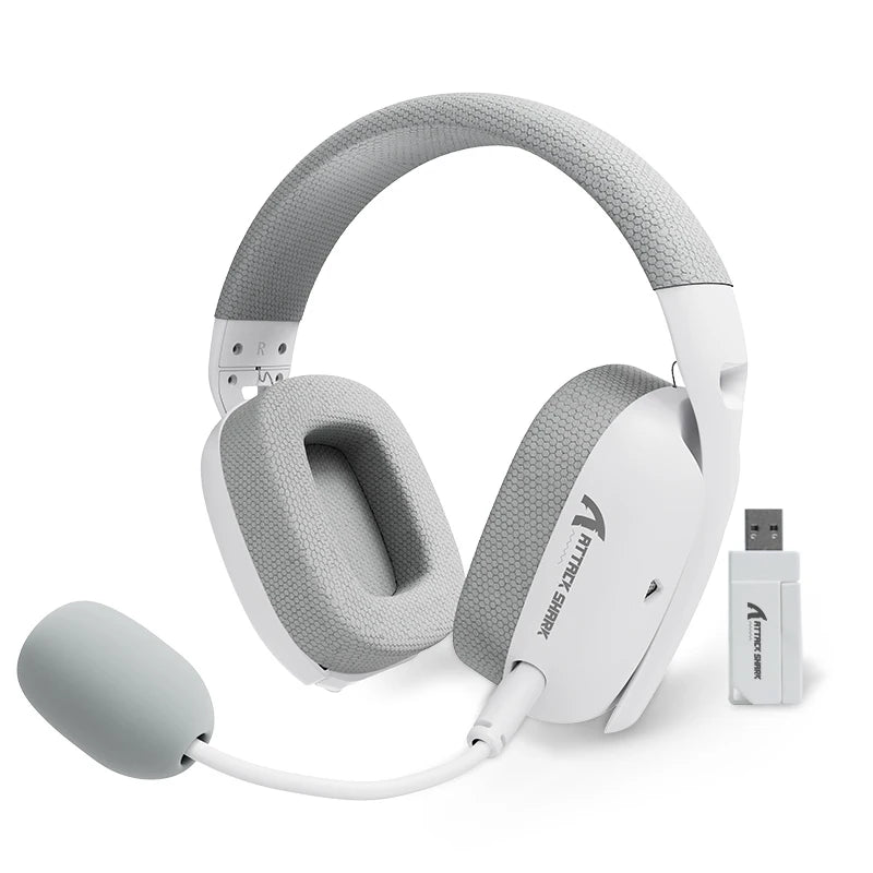 ATTACK SHARK L80PRO Gaming Headset, Lightweight Over-Ear Gaming Headphones, Wired/BT/2.4G Wireless,Dual Microphone Stereo