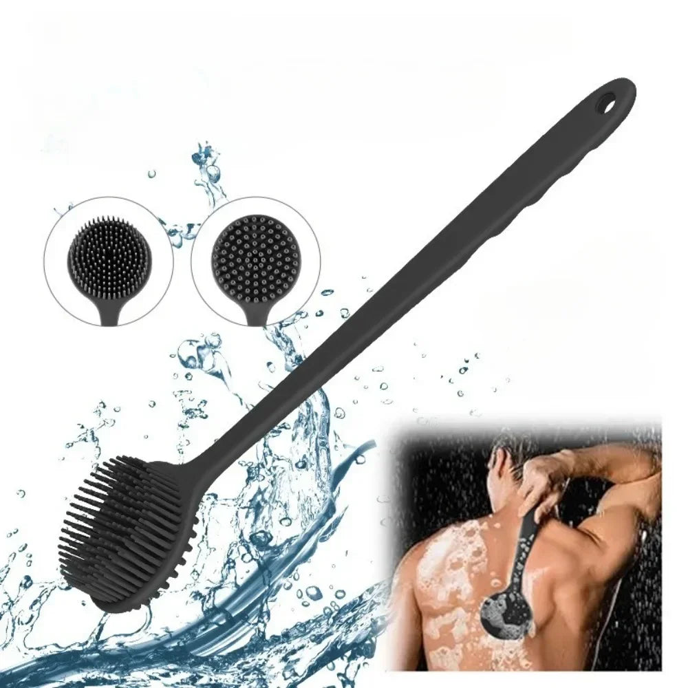 Silicone Body Scrubber with Long Handle – Back Brush Exfoliating Shower & Bath Skin Massager.