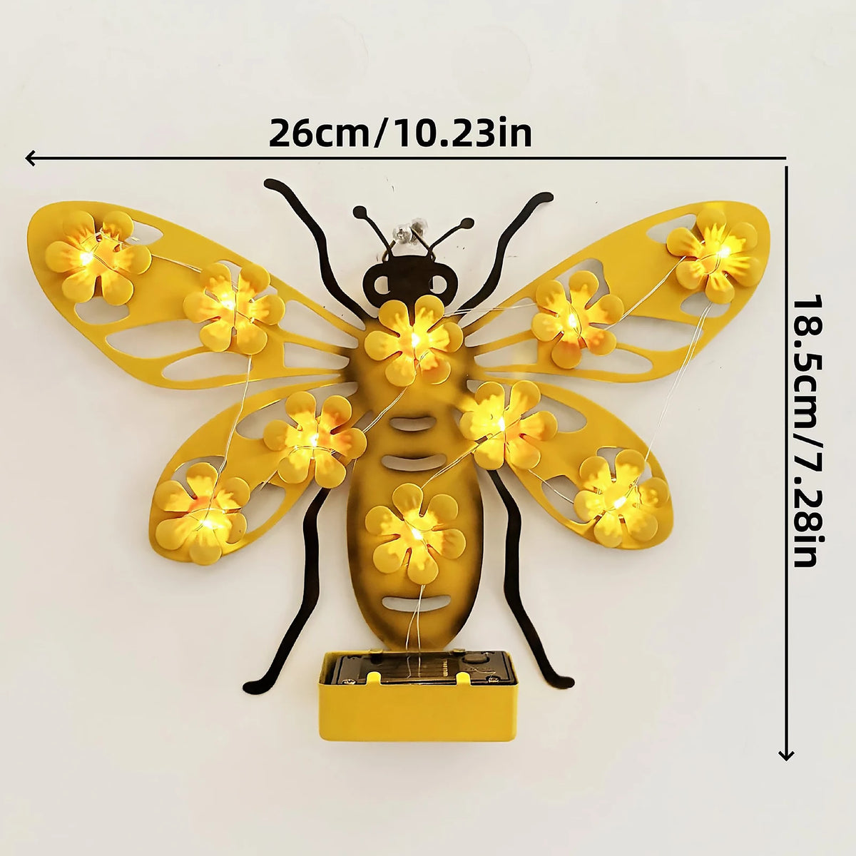 LED Solar Metal Wall Lights – Butterfly, Bee & Owl Garden Decoration Lamps.