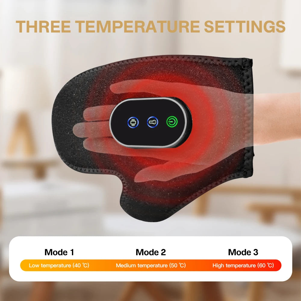 Electric Hand Massager with Heat & Vibration – Finger, Palm & Wrist Relaxation Glove.