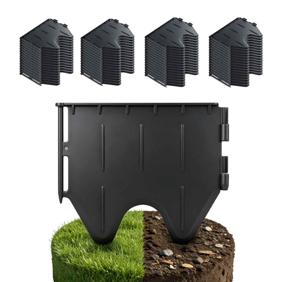 63-Piece Plastic Imitation Brick Garden Fence – Lawn & Flower Bed Edging Border.