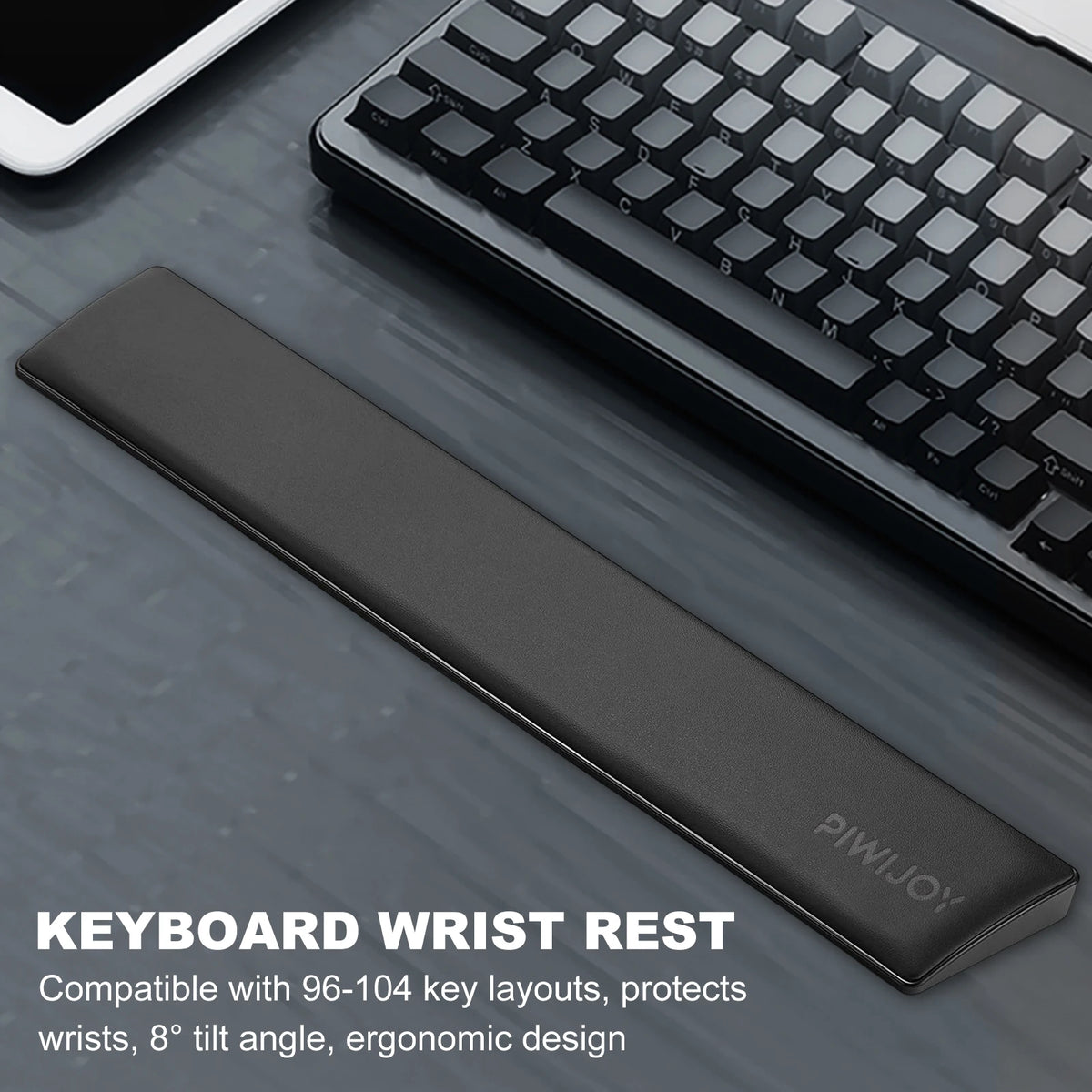 Memory Foam Keyboard Wrist Rest – Ergonomic Wrist Support for Computer & Laptop (Black).