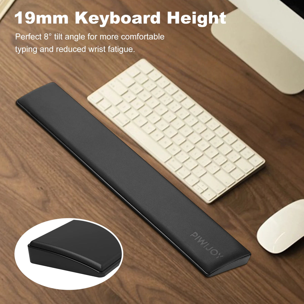 Memory Foam Keyboard Wrist Rest – Ergonomic Wrist Support for Computer & Laptop (Black).