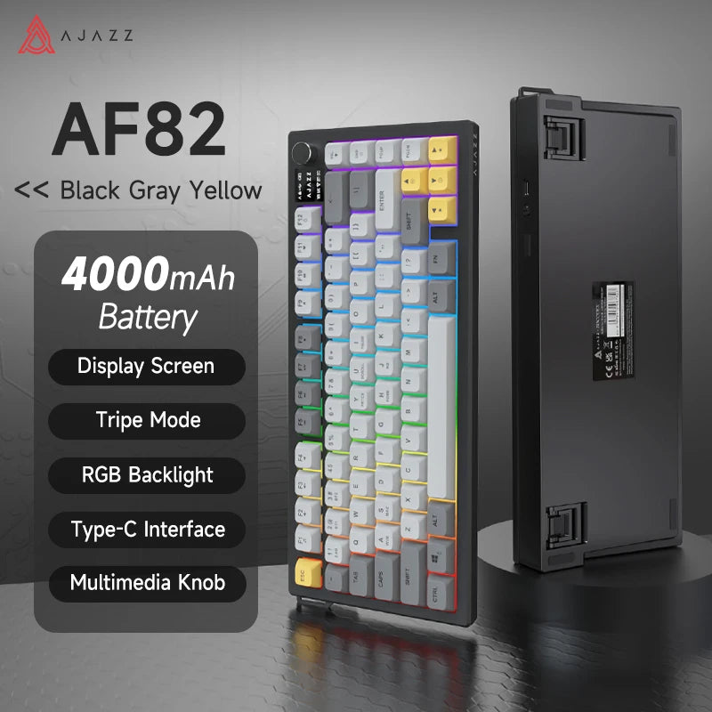 Wireless Tri-Mode Mechanical Keyboard – 75% Layout, RGB, Display & Multi-Function Knob.