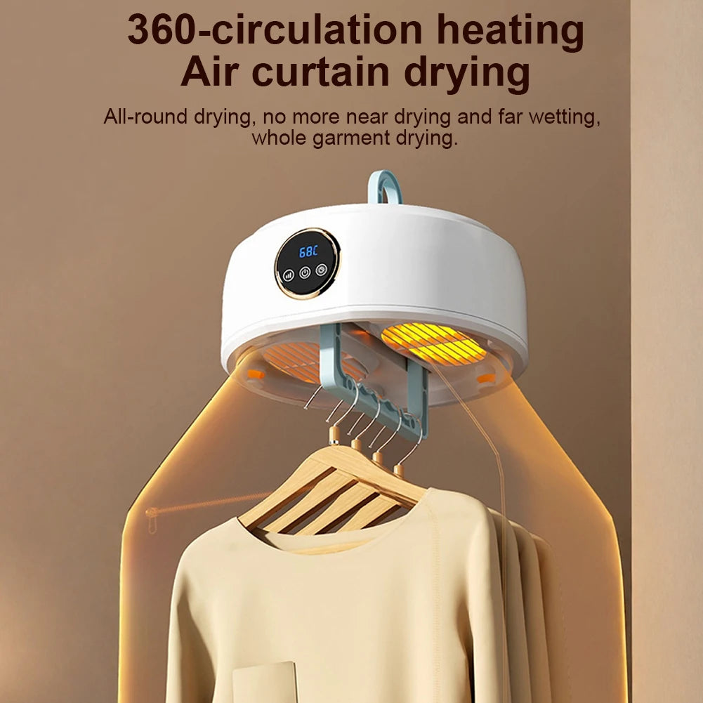 Household Clothes Dryer with Timer – Rapid Drying Garment Machine, Foldable & Portable for Underwear, Baby Clothes and Lightweight Garments.