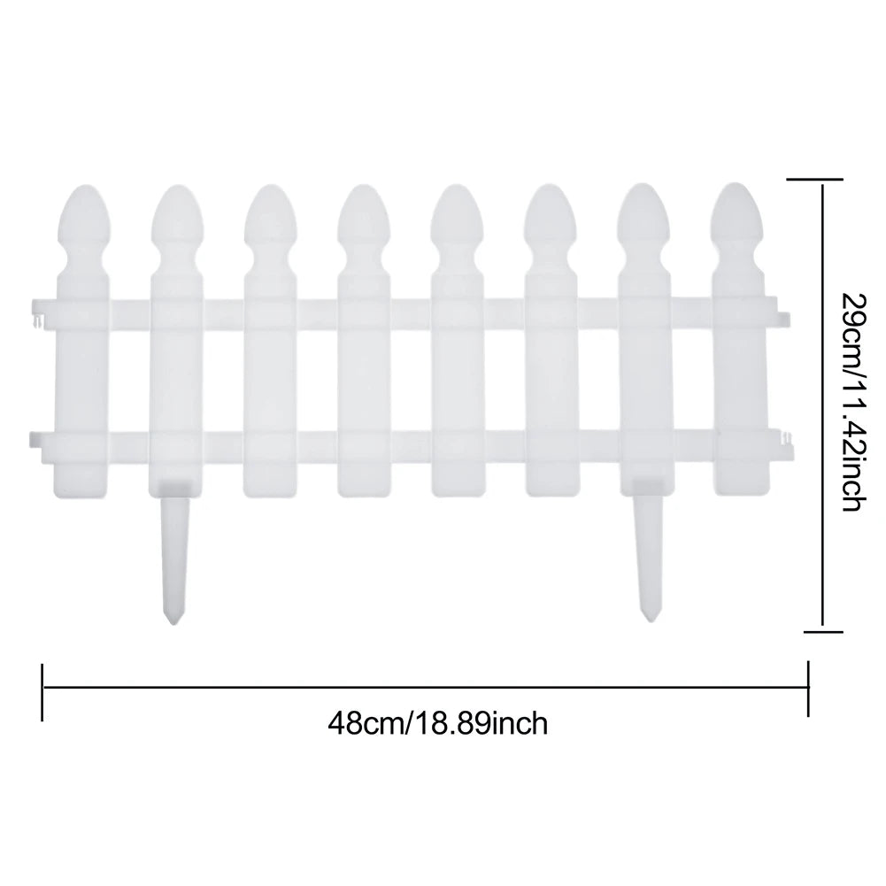 Plastic Picket Garden Fence Path Border, Set of 4