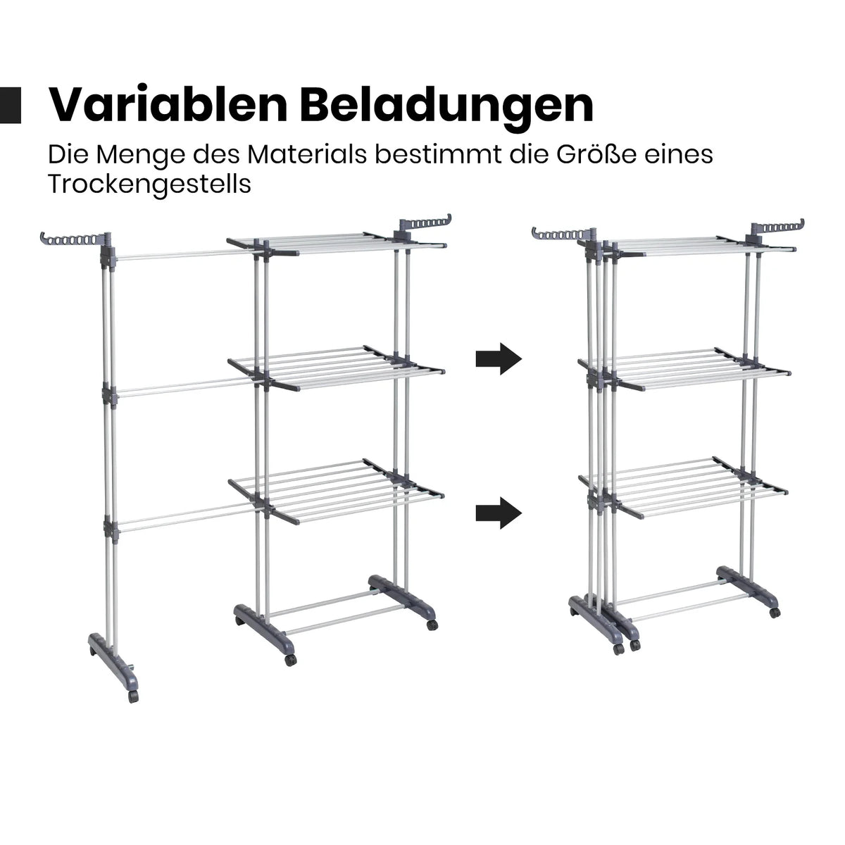 Height-Adjustable Steel Clothes Airer – 74–147cm, 6 Folding Wings, 176cm Tall, 15kg Capacity for Indoor & Outdoor Laundry.