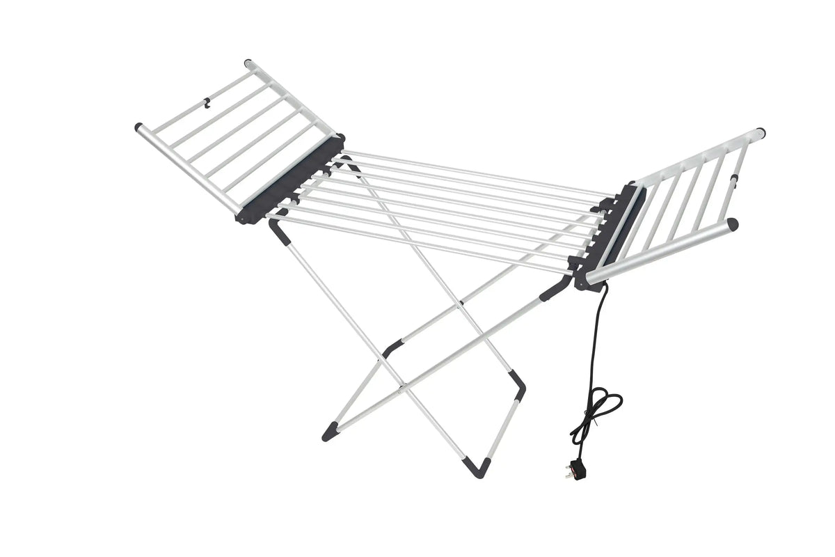 Large Heated Clothes Airer with Timer – Fast Drying, Energy-Efficient, Foldable Electric Clothes Drying Rack.