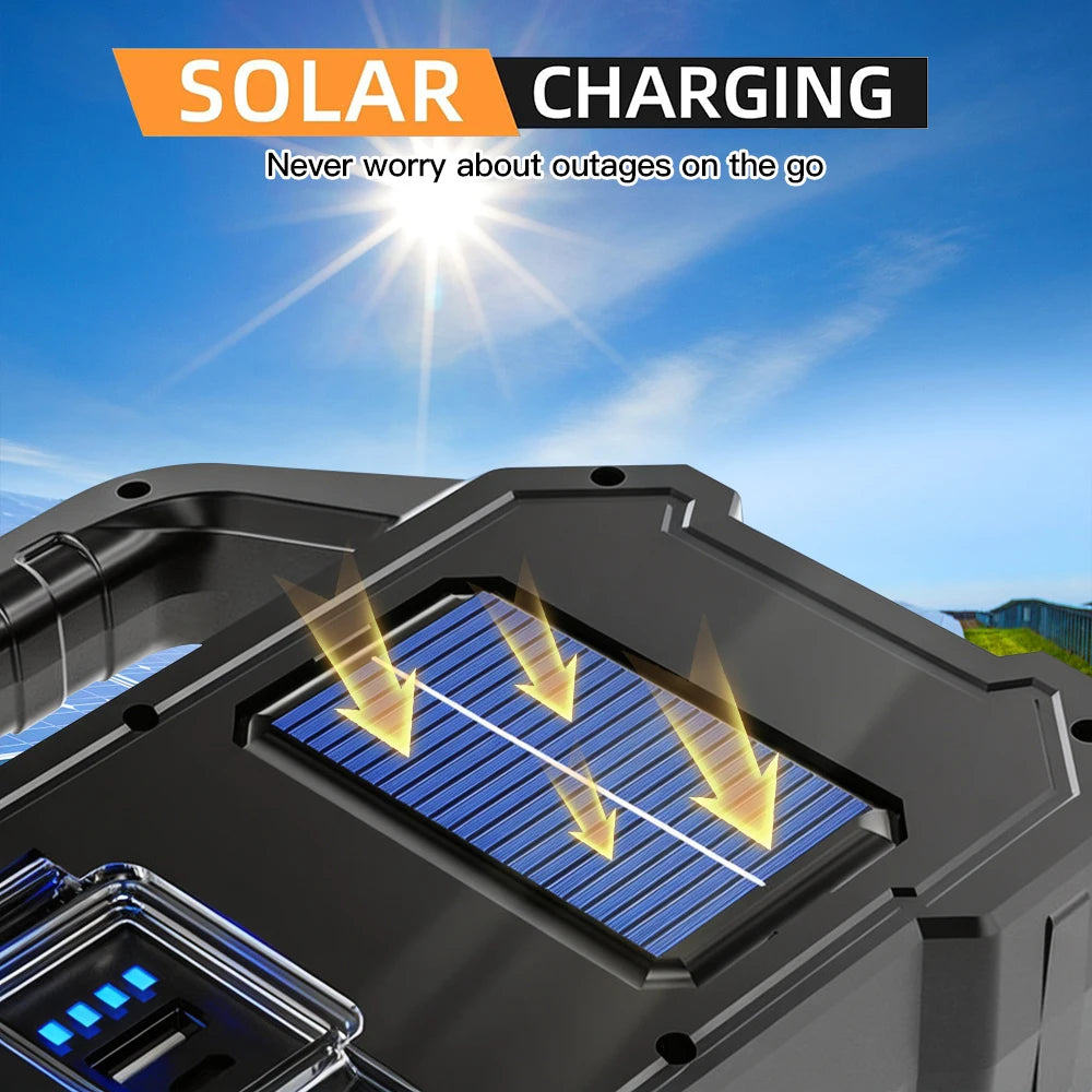 Solar Rechargeable LED Flashlight – COB Floodlight, Waterproof Tactical Torch with USB Charging.