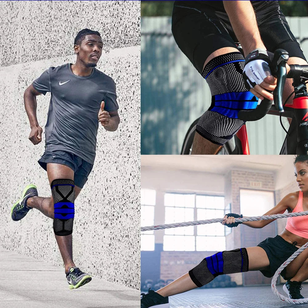 Silicone Padded Knee Support Sleeves for Sports & Fitness.