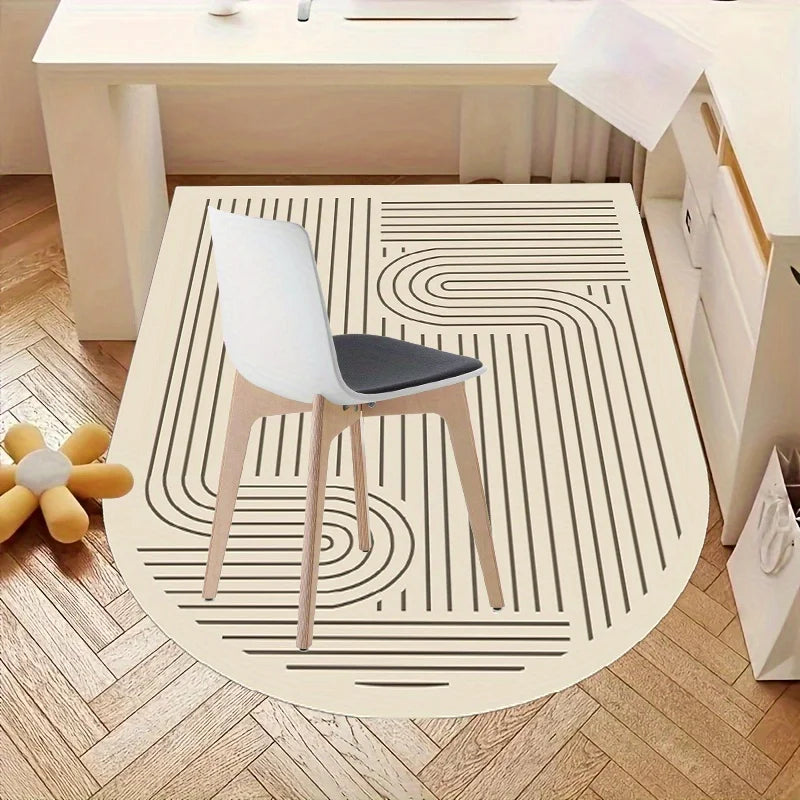 VIKAMA Irregular Office Chair Mat – Morandi Non-Slip Floor Protector for Hardwood Floors.