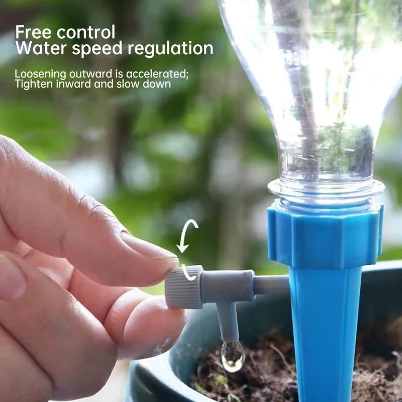 6/12-Pack Automatic Drip Irrigation Spikes – Self-Watering Plant System.