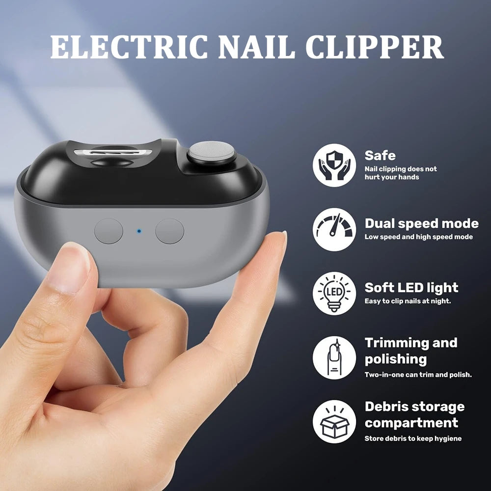 Electric Nail Clippers – Automatic Smart Toenail Trimmer with LED Light for Thick Toenails, Seniors & Adults.
