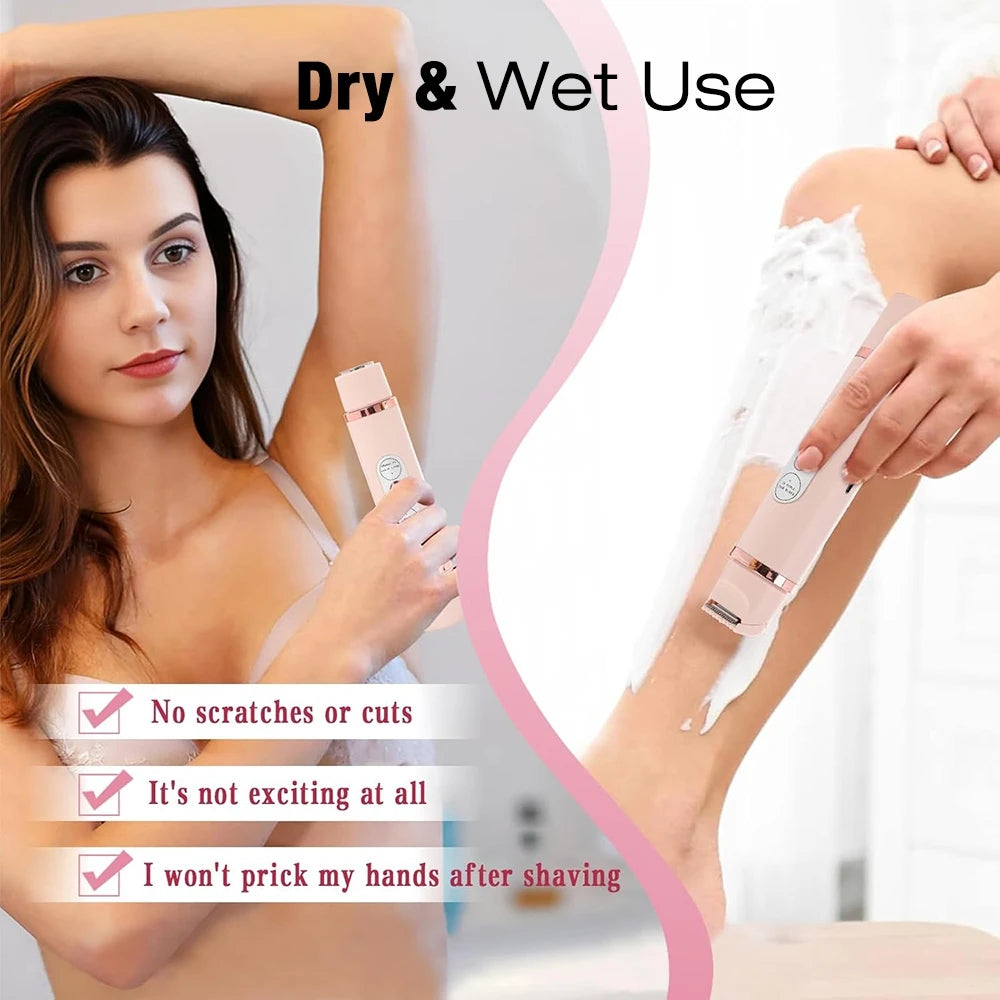 Double-Head Electric Epilator for Women – USB Rechargeable Body Hair Remover & Gentle Bikini Trimmer.