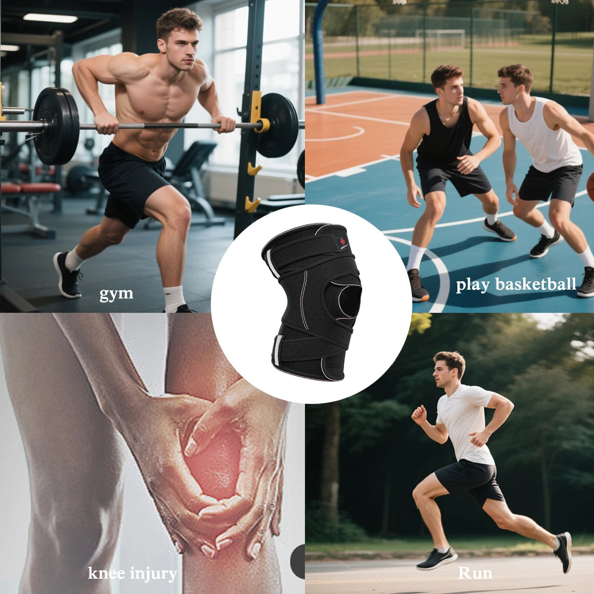 Hinged Knee Support Brace with Side Stabilisers for Men & Women.