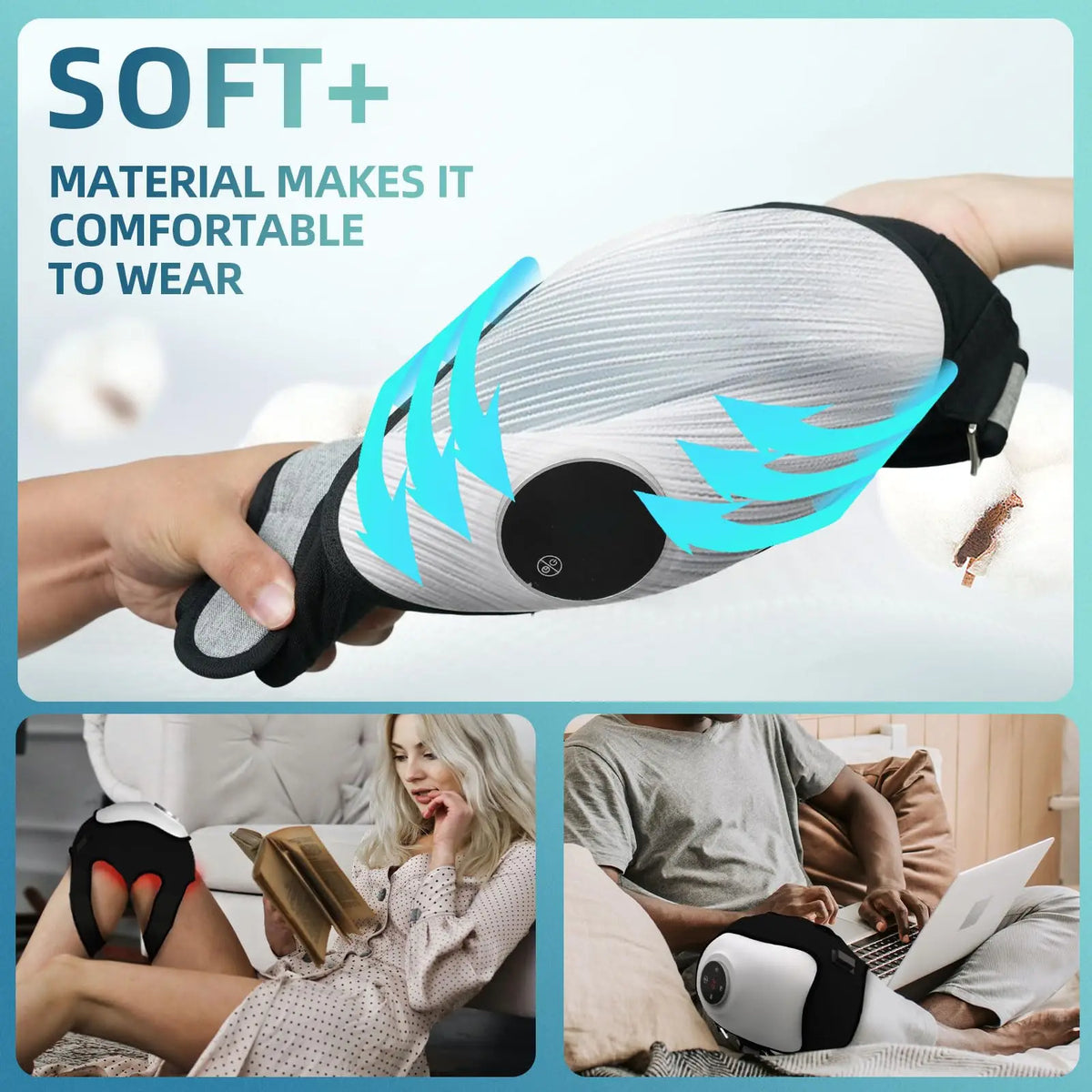 Smart Knee Massager with Heat, Air Compression & Vibration.