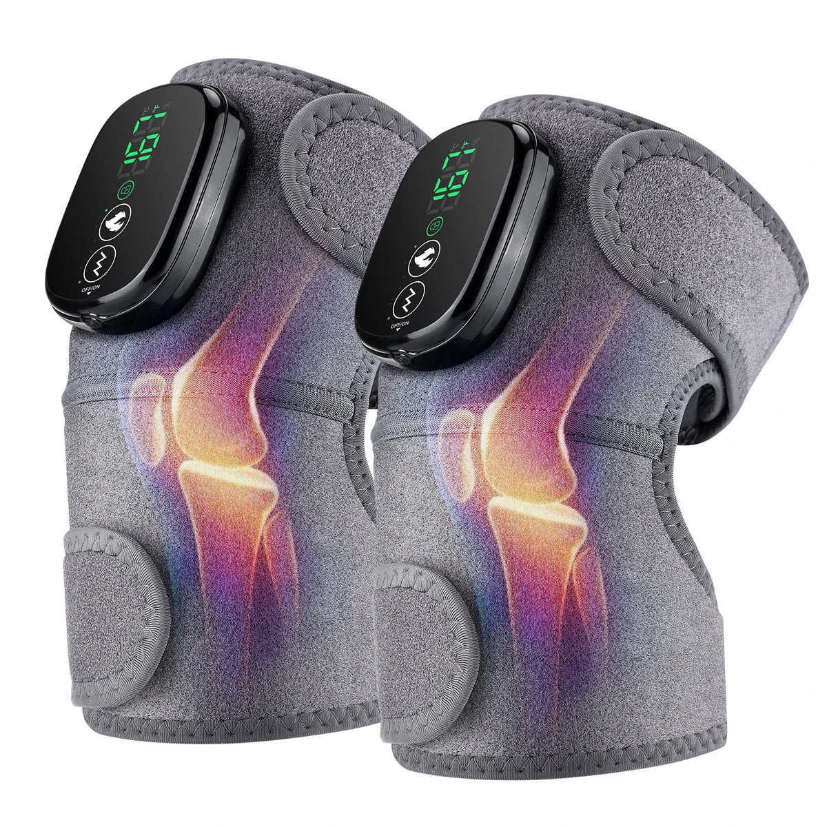 3-in-1 Heated Vibration Knee Massager with 5000mAh Rechargeable Battery