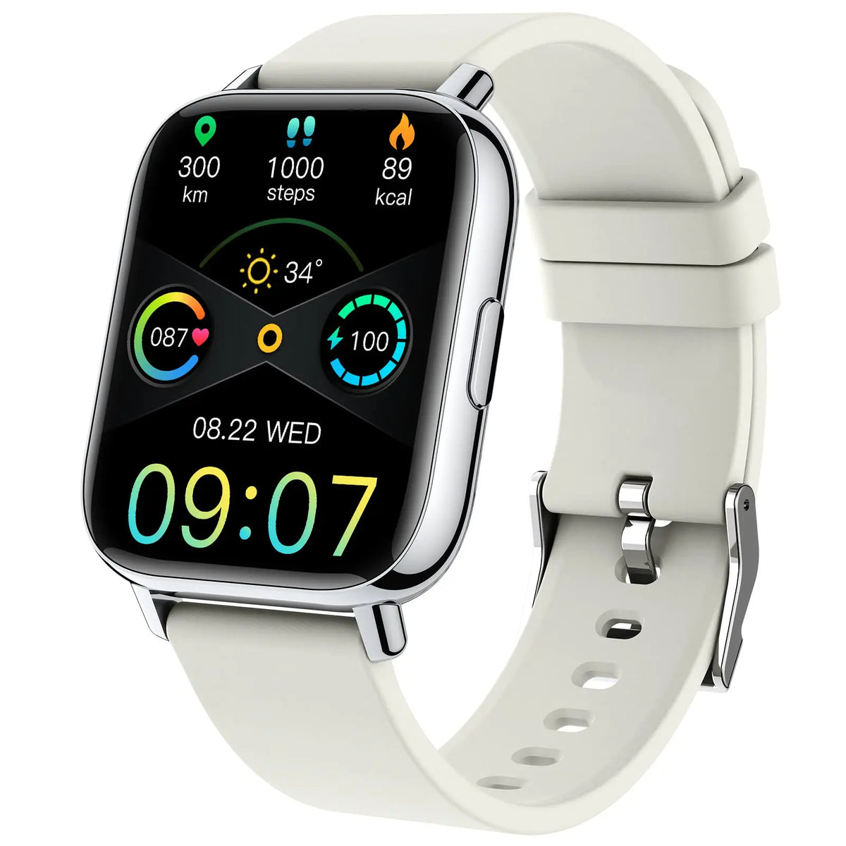 1.69" Ultra-Thin Smartwatch for Men & Women – Touchscreen Fitness Tracker with Activity & Health Monitoring.
