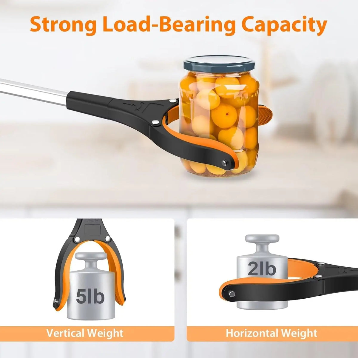 Foldable Grabber Reacher Tool with Magnetic Tip & 360° Swivel Head.